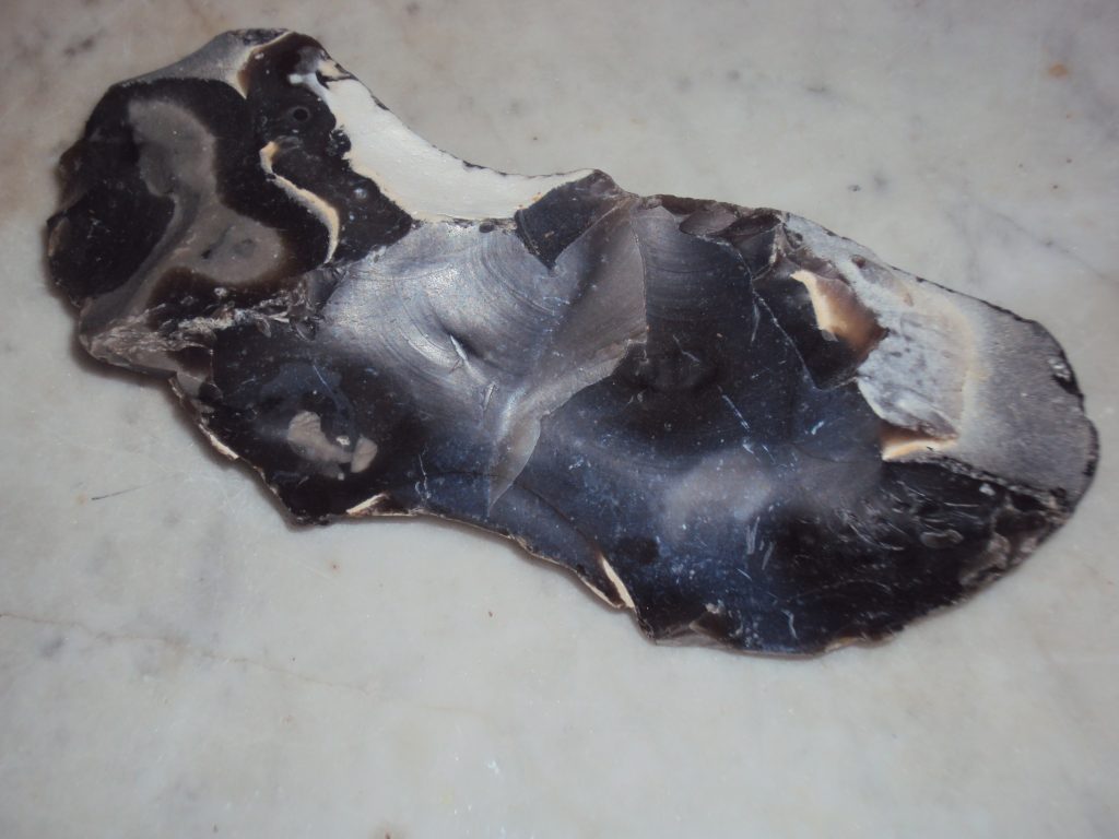 A flint fragment found on Harkstead Shore.