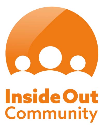 Orange and white Inside Out Community logo.